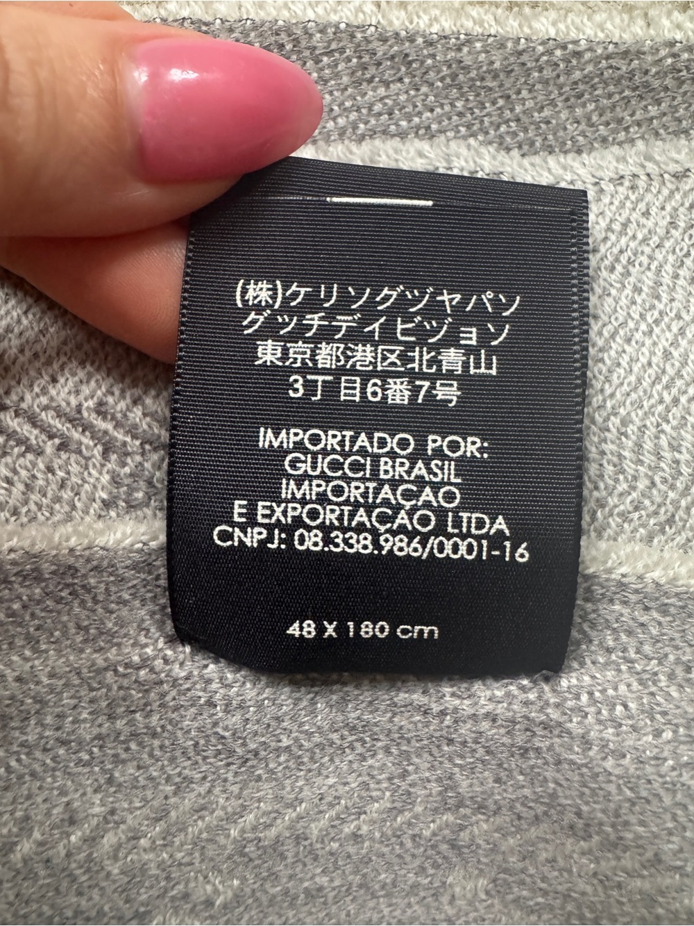 Authentic New Gucci GG women's wool Scarf Shawl Stole made in Italy Gray Unisex - Picture 6 of 7